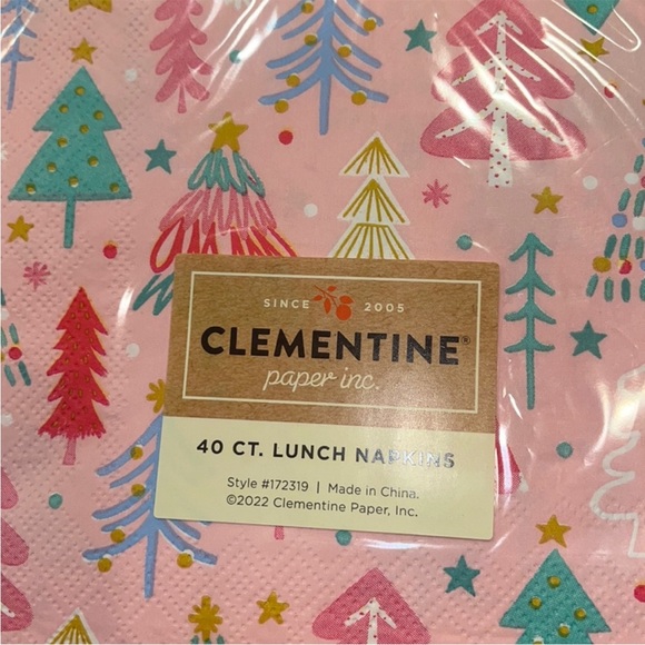 Pink Christmas Tree Plates and Napkins - Picture 5 of 6